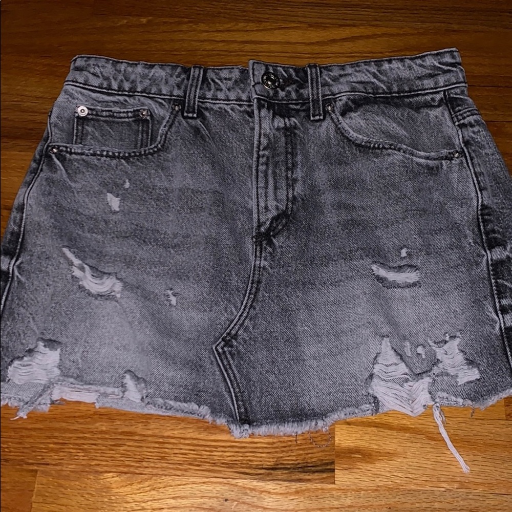 Zara Black/Grey Denim Skirt